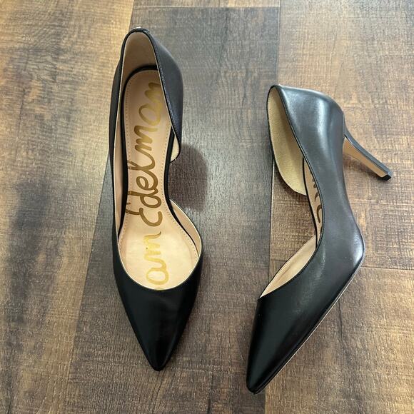 Sam Edelman Teresa Black Leather Pumps Heels Women’s Size 9.5 - Picture 1 of 9